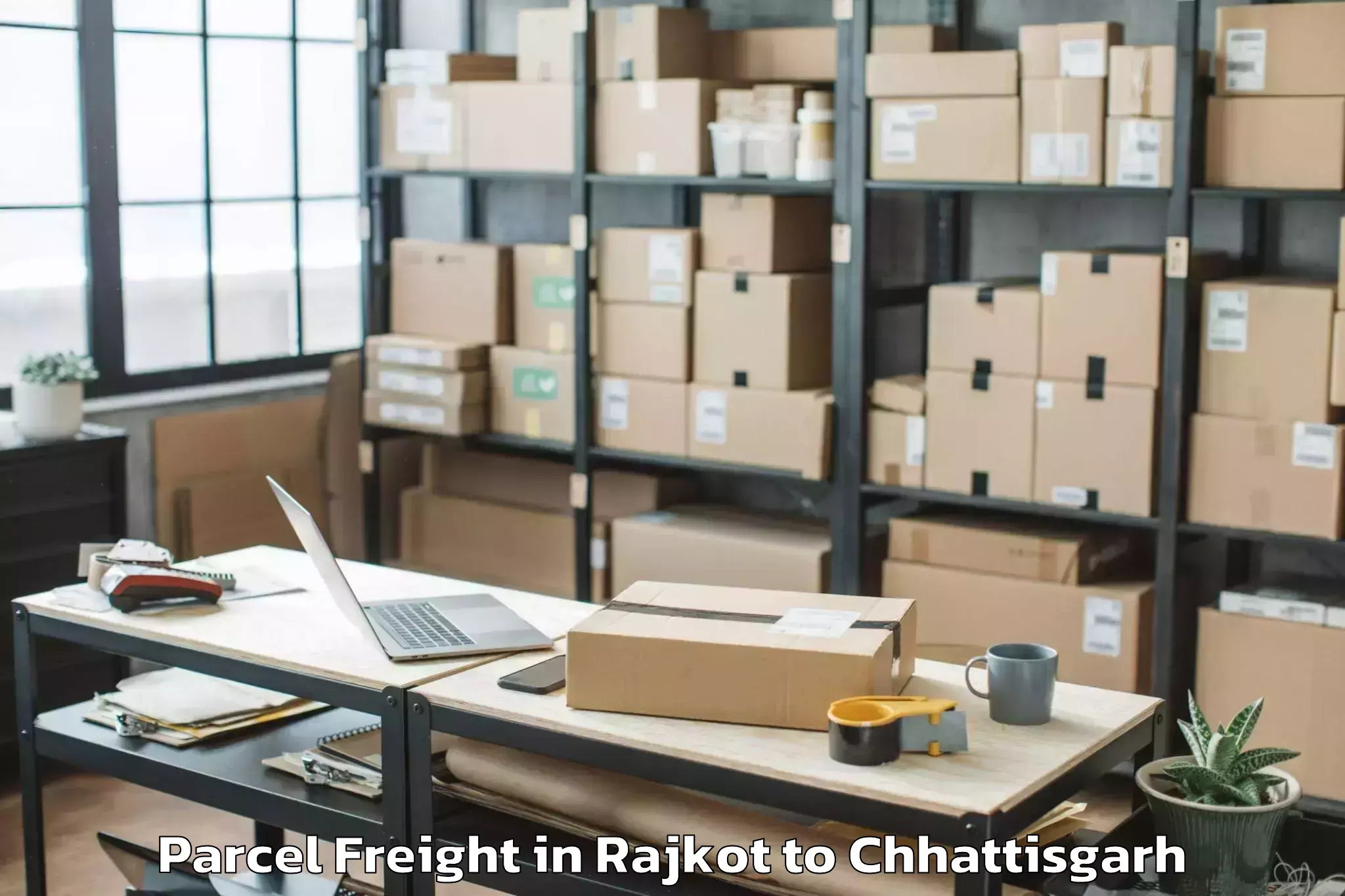 Comprehensive Rajkot to Kawardha Parcel Freight